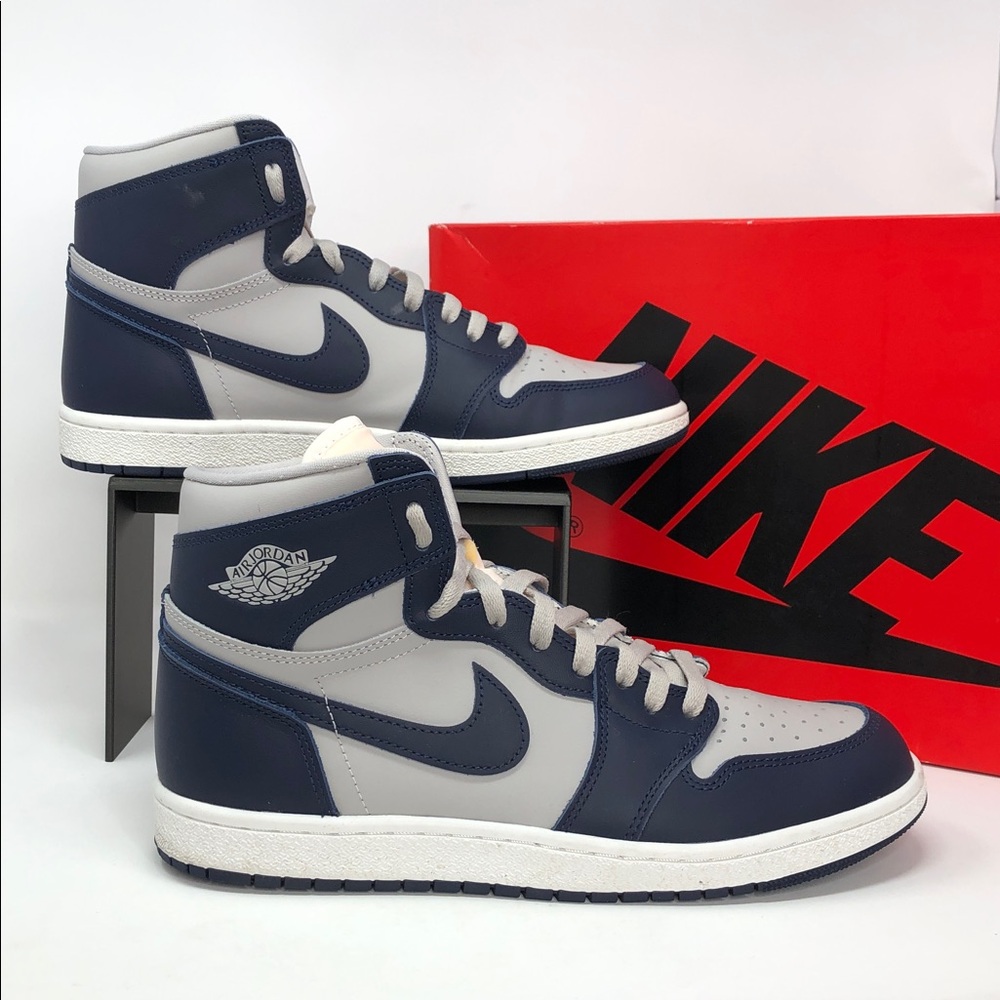 Nike Air Jordan 1 High ‘85 Georgetown BQ4422-400 Navy Grey Sneakers - Size 10.5